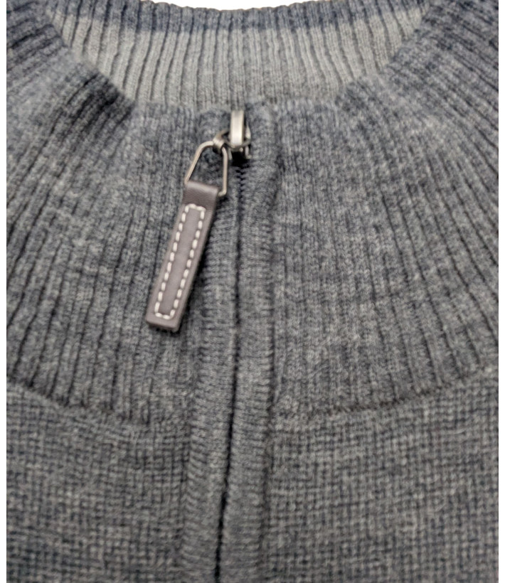 Pull col montant zippé avec laine PUL2005A