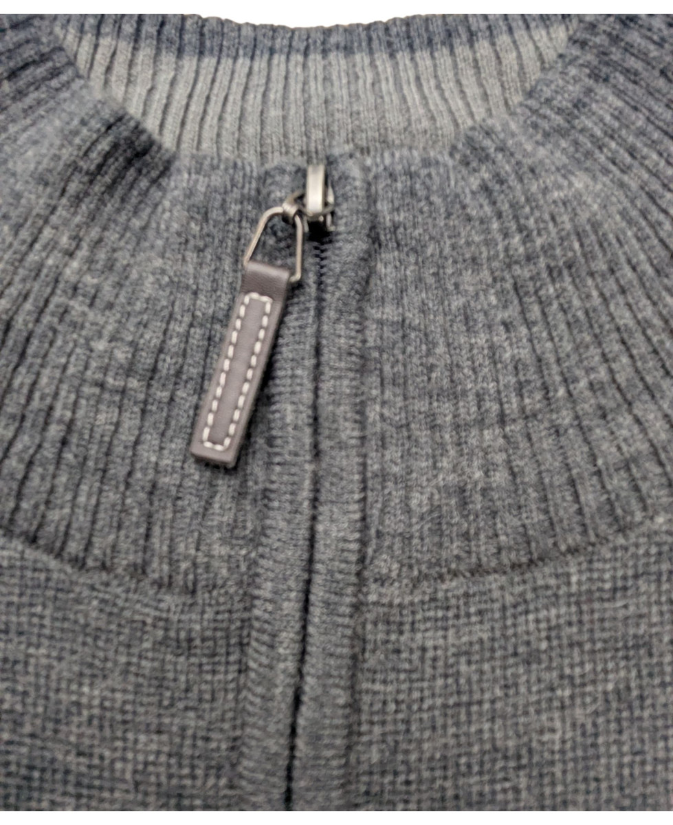 Pull col montant zippé avec laine PUL2005A