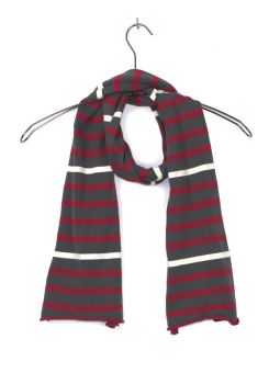 LOUISA2G ECHARPE GRIS/ROUGE