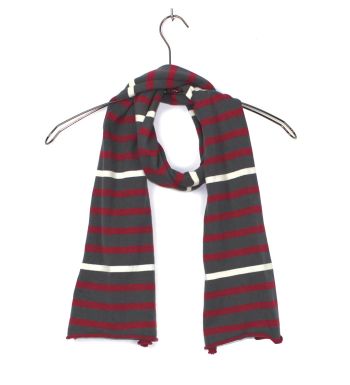 LOUISA2G ECHARPE GRIS/ROUGE