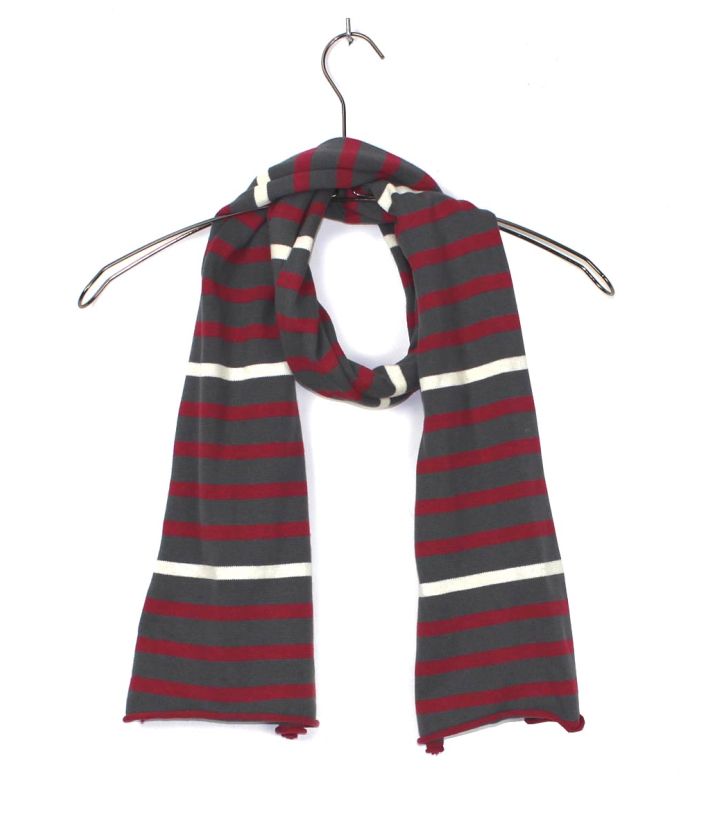 LOUISA2G ECHARPE GRIS/ROUGE