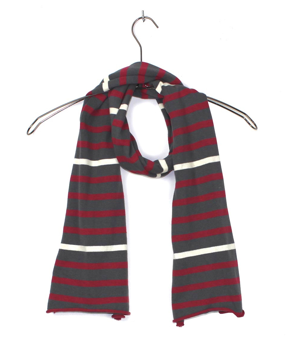 LOUISA2G ECHARPE GRIS/ROUGE