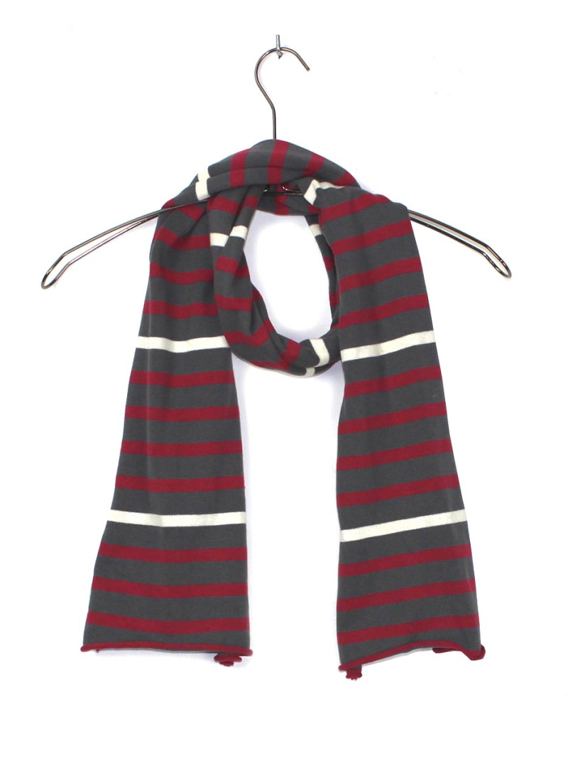 LOUISA2G ECHARPE GRIS/ROUGE