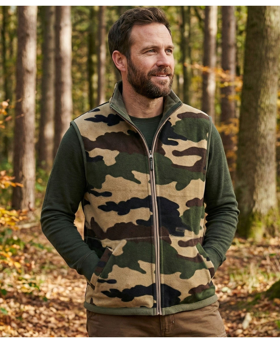 SH1025 GILET POL REVERSIBLE KAKI