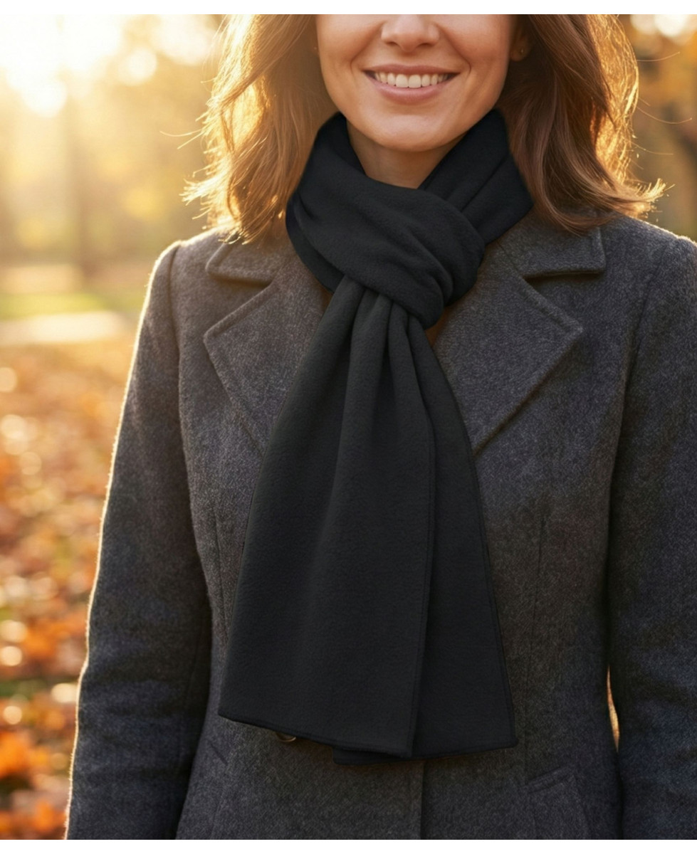 Écharpe Polaire Femme Noire - Chaleur Intense & Douceur Absolue