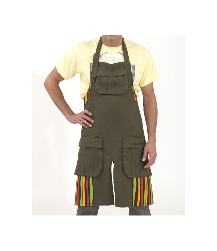 MH1109 TABLIER JARDIN MARRON/MINERAL