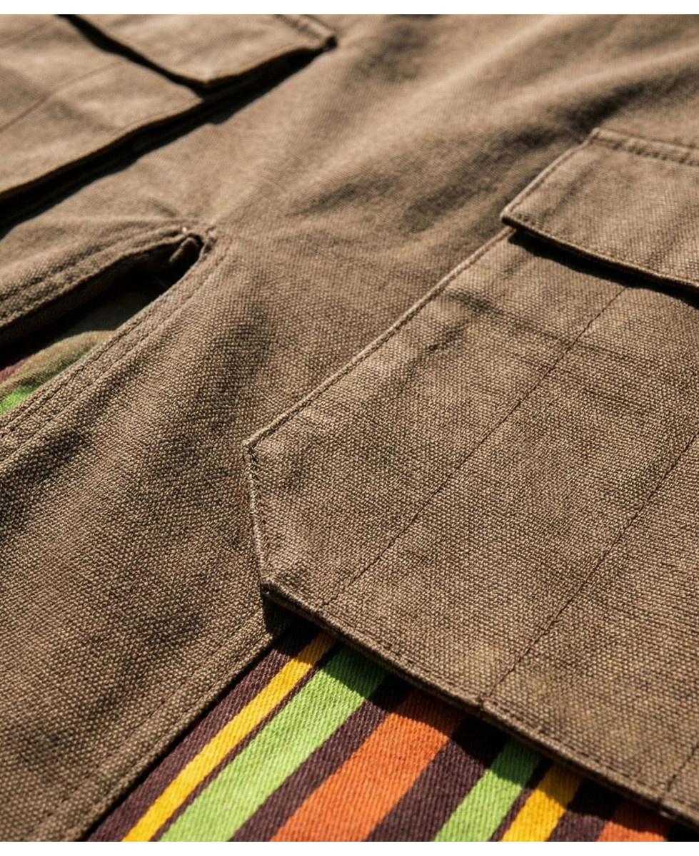 Tablier Jardin Coton Marron - Multipoches & Coupe Fendue