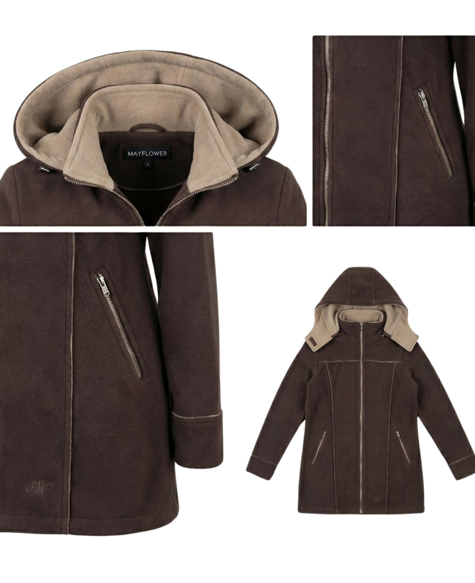 Manteau Polaire Femme Contre-collé MAYFLOWER TOKYO3 – Marron Chocolat