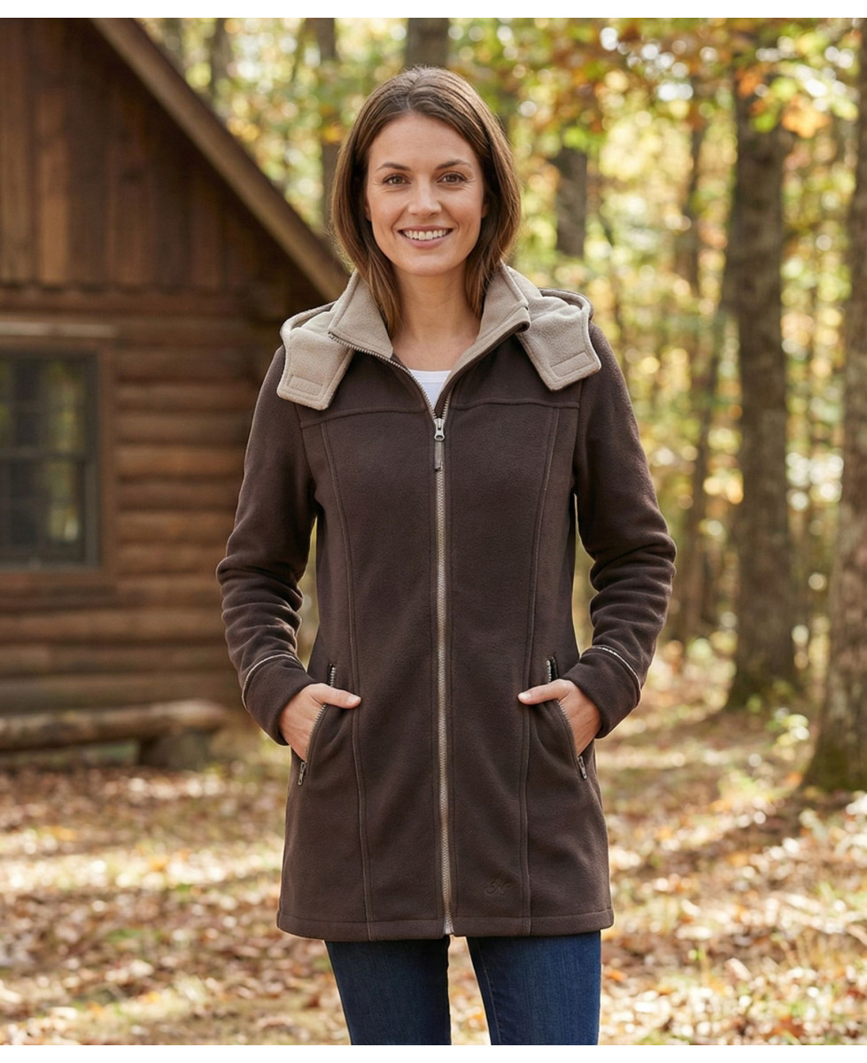 Manteau Polaire Femme Contre-collé MAYFLOWER TOKYO3 – Marron Chocolat