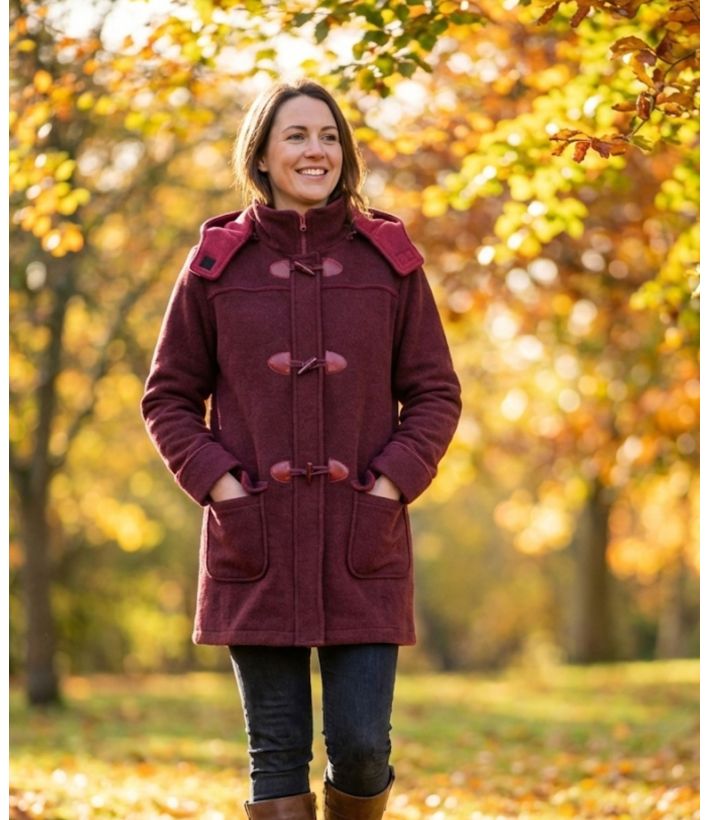 Manteau Polaire Femme style Caban SLOVENIE1B MAYFLOWER – Bordeaux