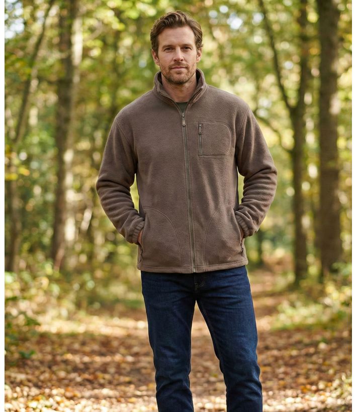 Veste Polaire Doublée Taupe - Confort & Chaleur Intense