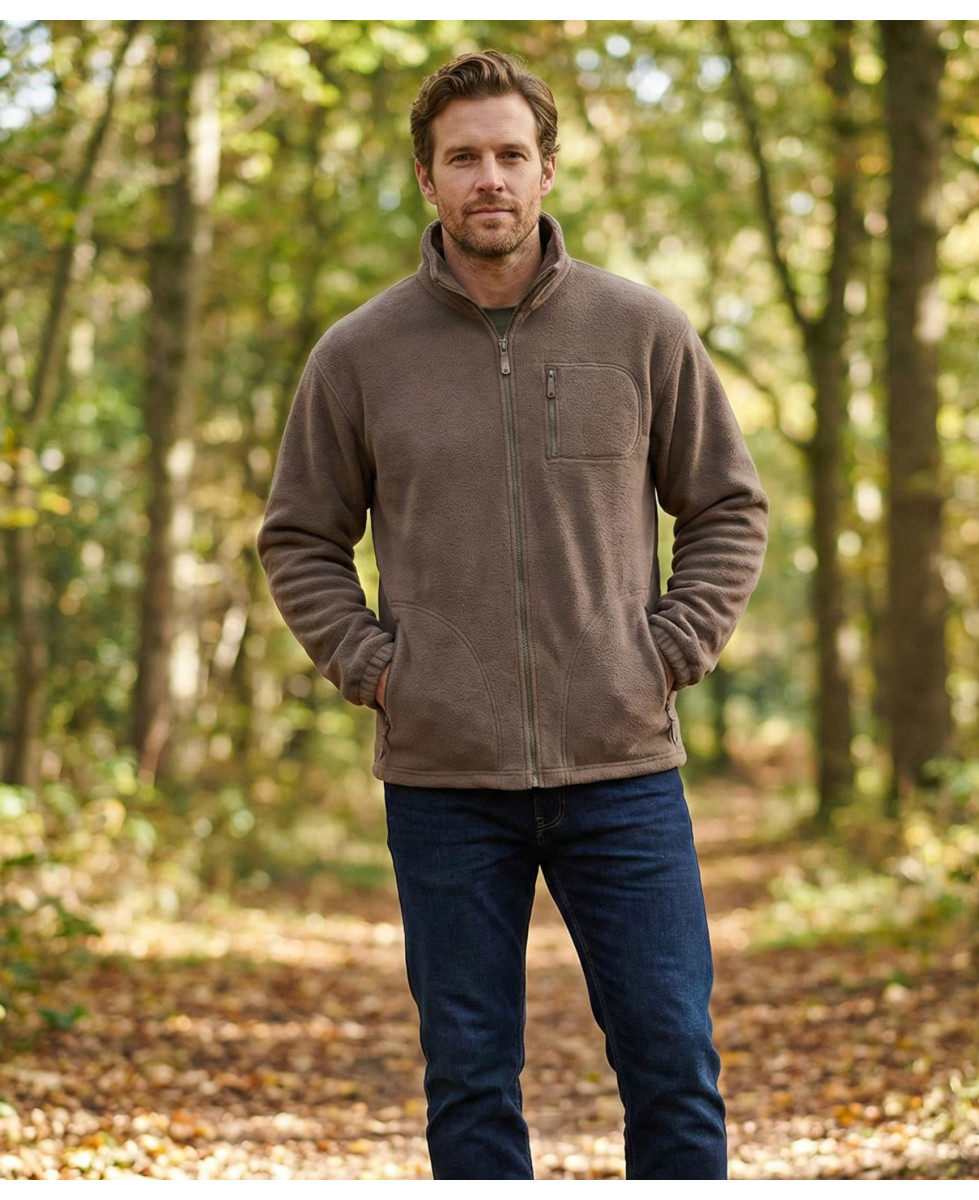 Veste Polaire Doublée Taupe - Confort & Chaleur Intense