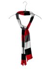 LASSO2 ECHARPE RAYEE GRIS/ROUGE/NOIR