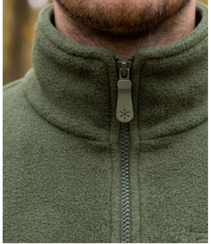 Veste Polaire Doublée Kaki – Intérieur Matelassé et Anti-Boulochage