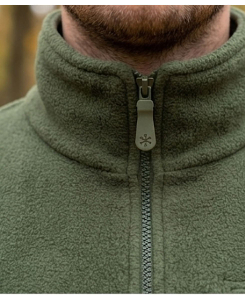 Veste Polaire Doublée Kaki – Intérieur Matelassé et Anti-Boulochage