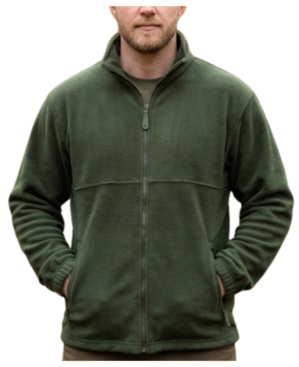 Veste Polaire Kaki Anti-Boulochage – Col Montant & Zippée