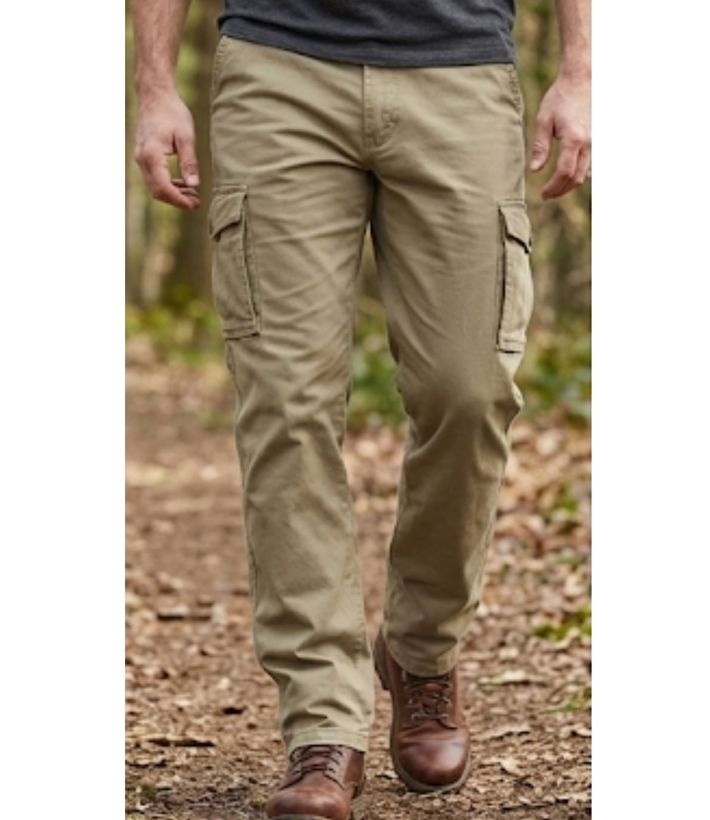 Pantalon Cargo Beige Stretch – Coton Doux & Coupe Confort