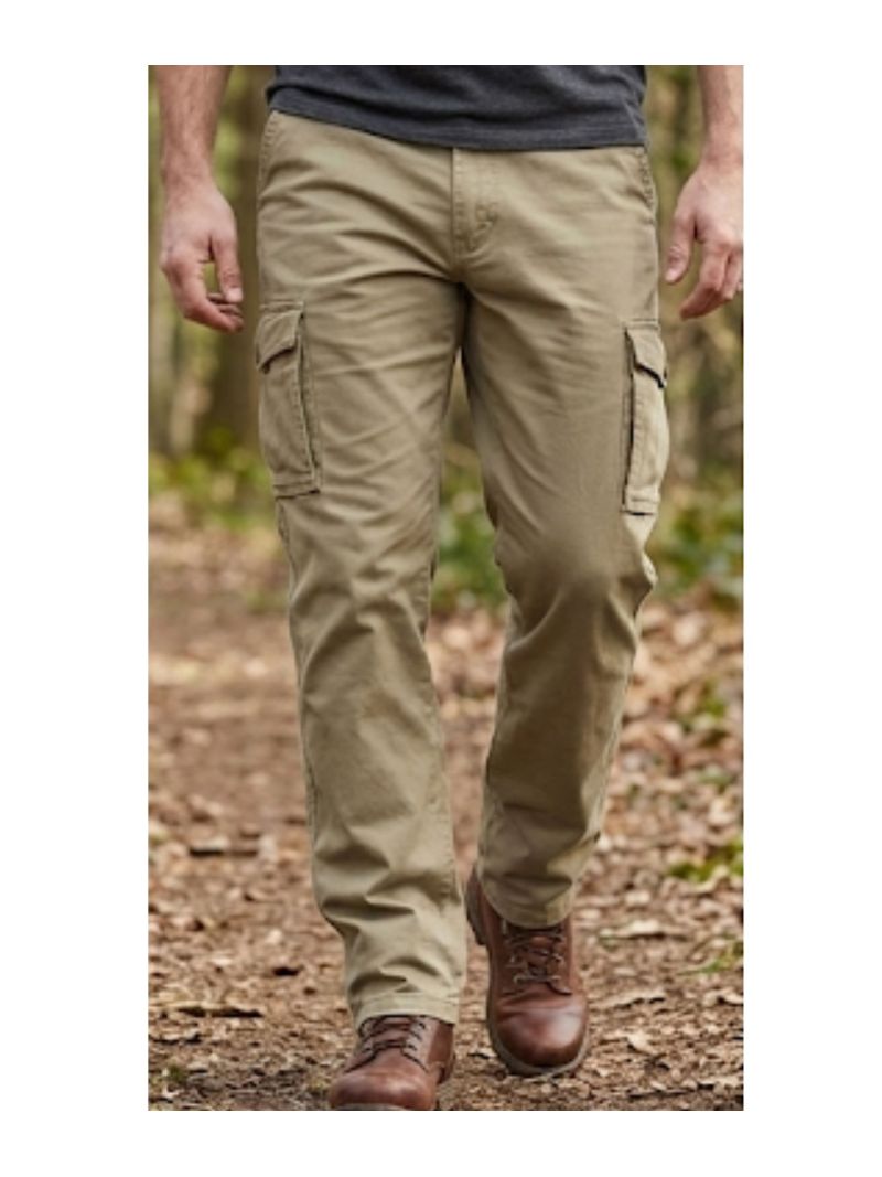 Pantalon Cargo Beige Stretch – Coton Doux & Coupe Confort