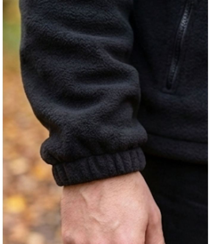 Veste Polaire Noire Doublée – Intérieur Matelassé & Anti-Boulochage