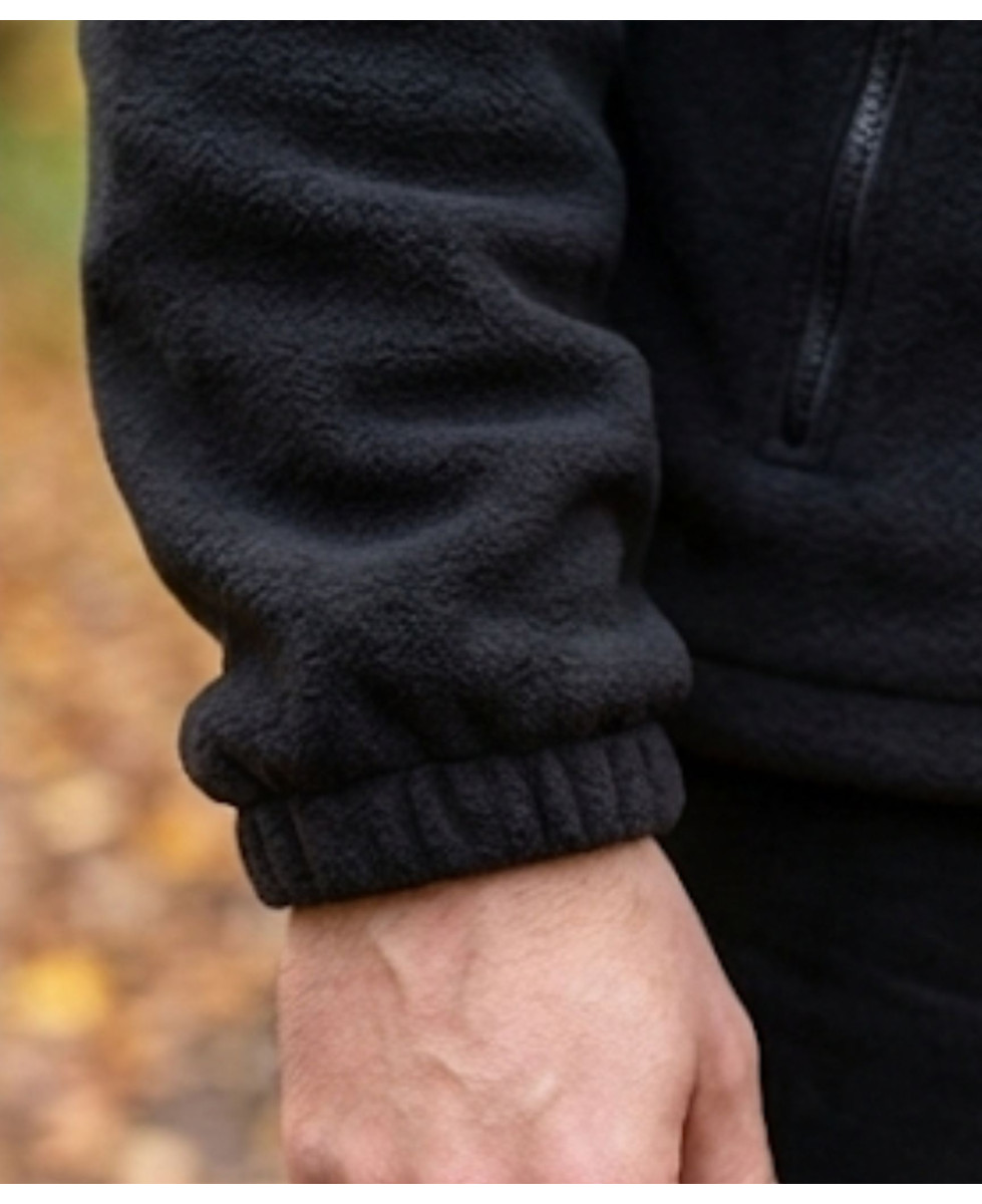 Veste Polaire Noire Doublée – Intérieur Matelassé & Anti-Boulochage