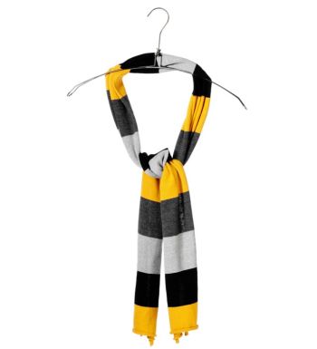 LASSO1 ECHARPE RAYEE GRIS/JAUNE/NOIR