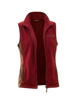 Gilet Zippé Couleur Sangria & Col Bi-Couleur – Confort Polyester