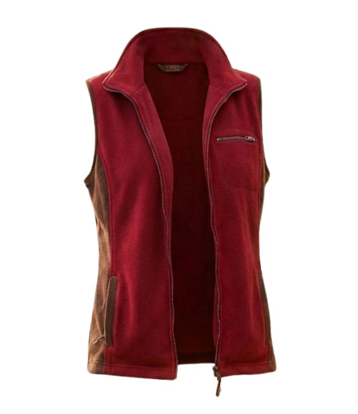 Gilet Zippé Couleur Sangria & Col Bi-Couleur – Confort Polyester