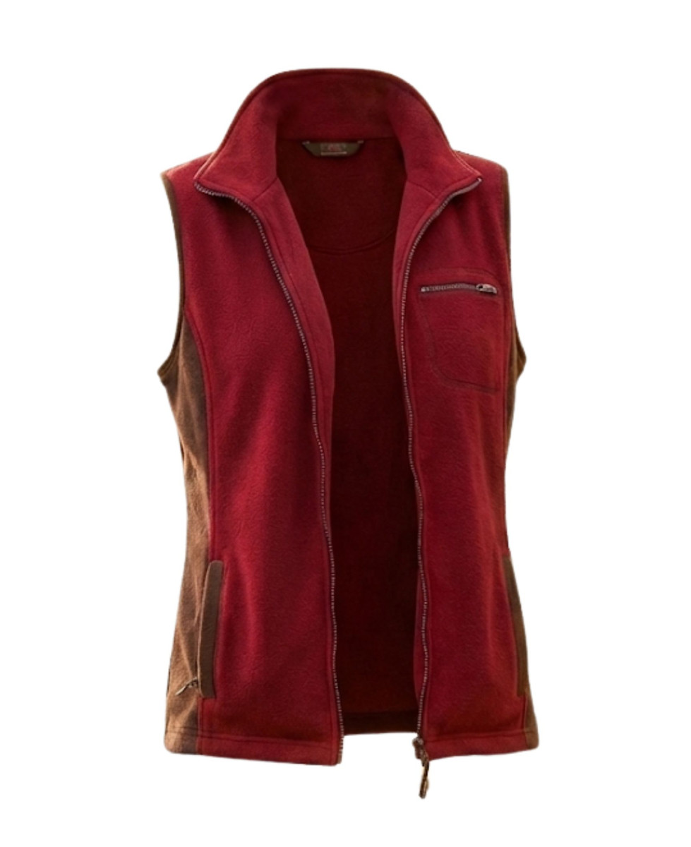 Gilet Zippé Couleur Sangria & Col Bi-Couleur – Confort Polyester