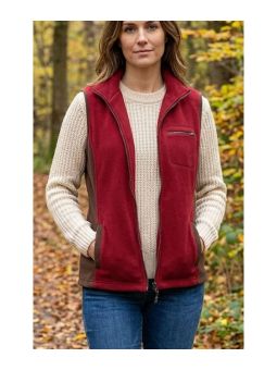 Gilet Zippé Couleur Sangria & Col Bi-Couleur – Confort Polyester