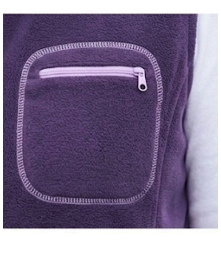 Gilet Zippé Prune à Col Bi-Couleur – Confort & Style Intemporel