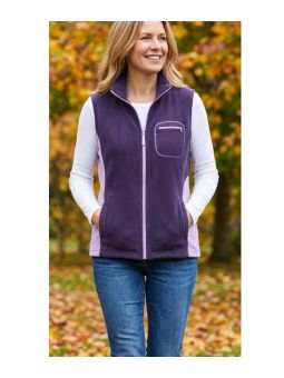 Gilet Zippé Prune à Col Bi-Couleur – Confort & Style Intemporel