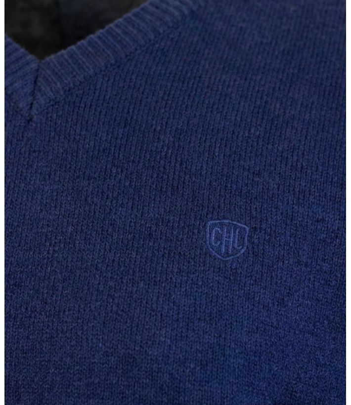 Pull col V avec laine PUL2004D