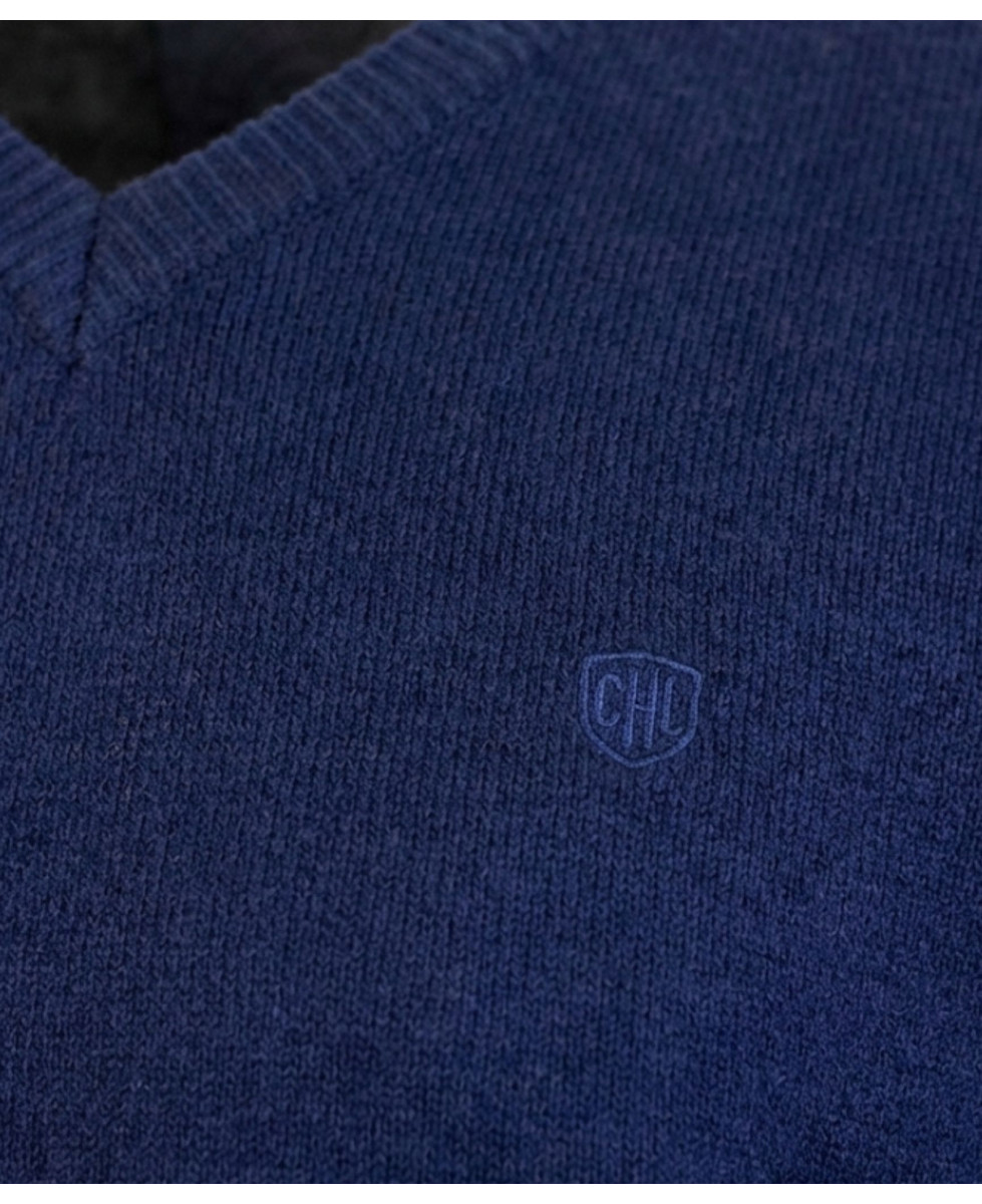 Pull col V avec laine PUL2004D