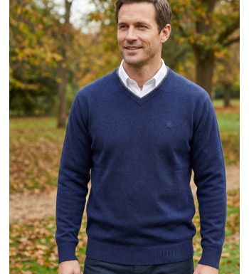 Pull col V avec laine PUL2004D