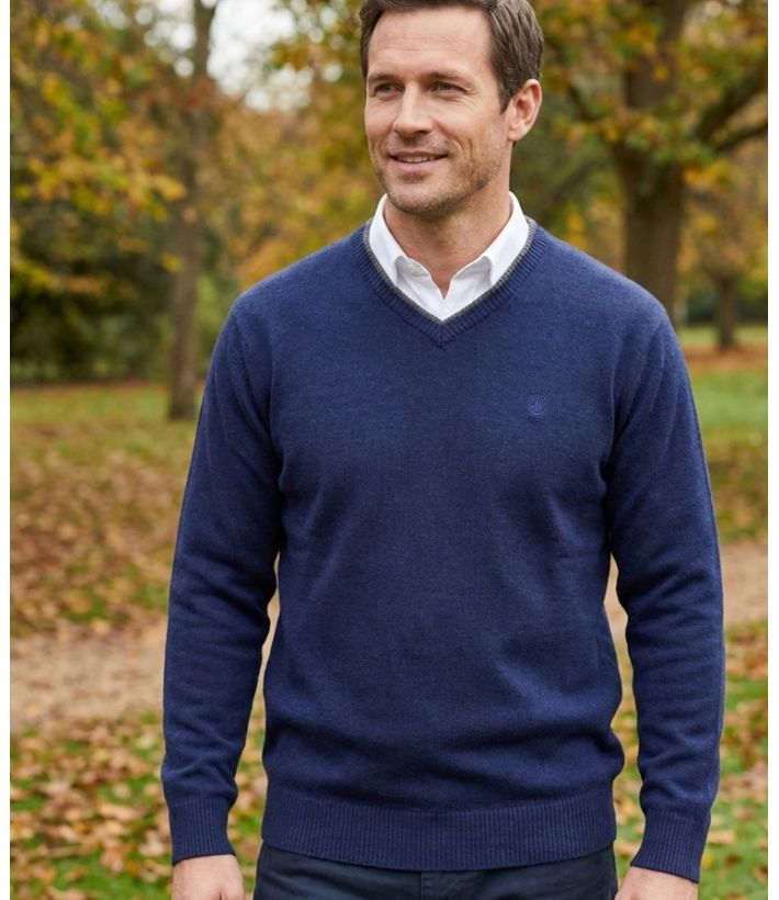 Pull col V avec laine PUL2004D