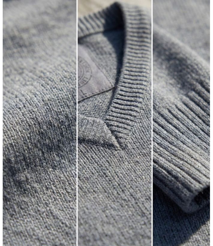 Pull col V avec laine PUL2004A