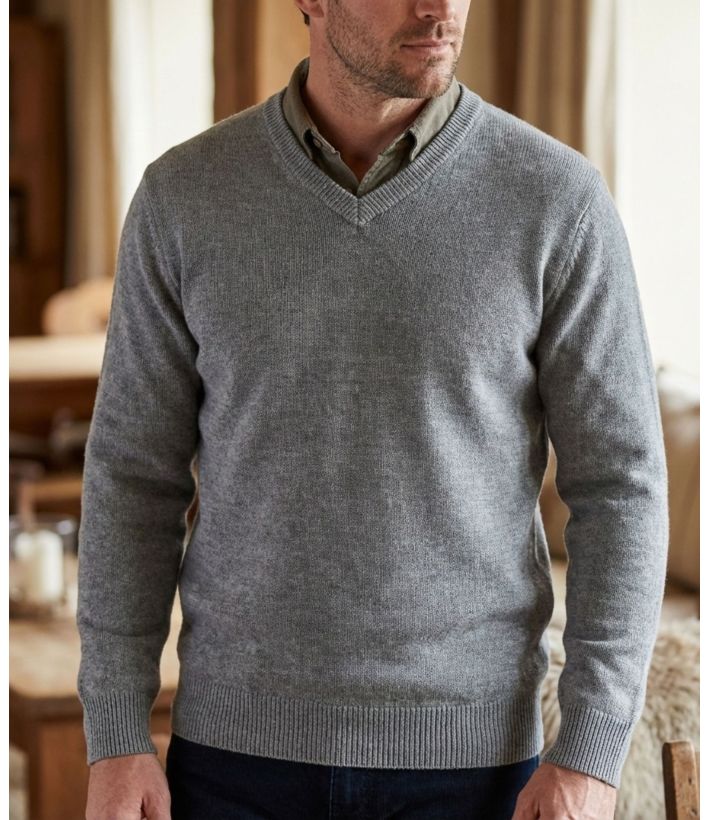 Pull col V avec laine PUL2004A