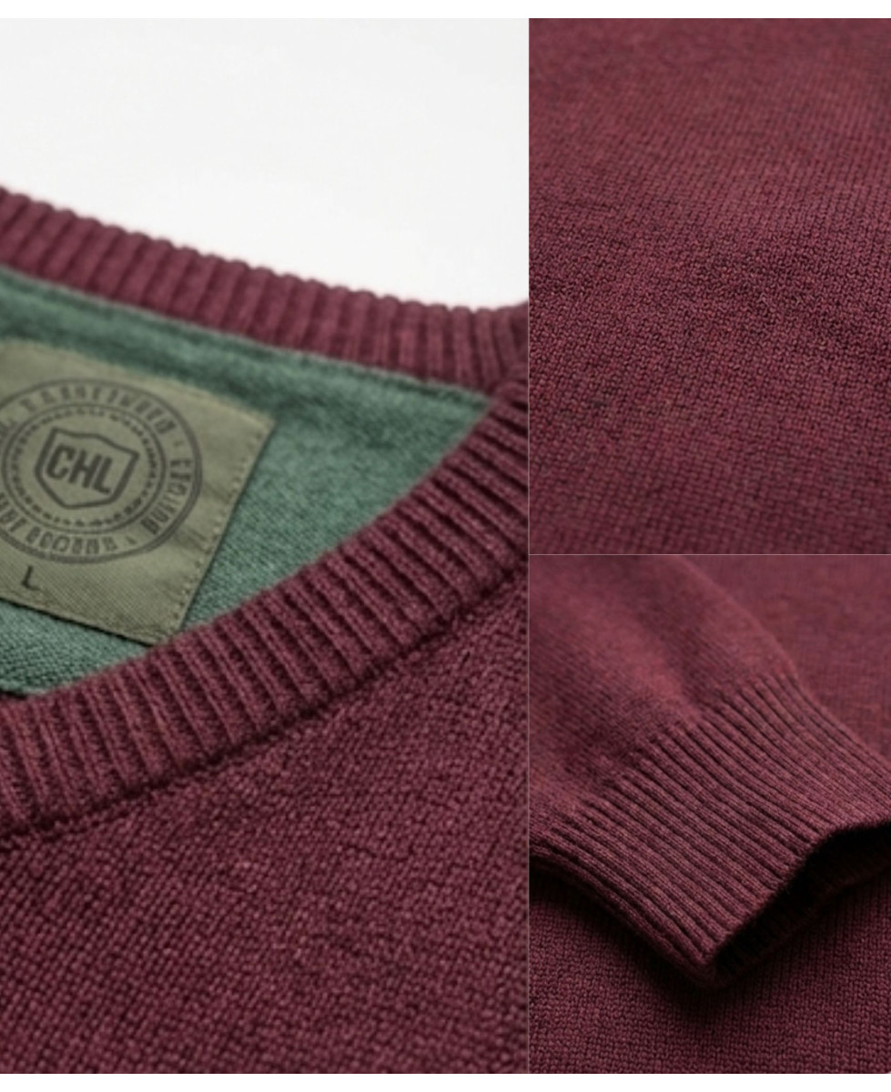 Pull col V avec laine PUL2004C