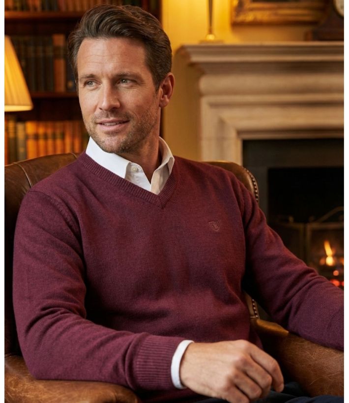 Pull col V avec laine PUL2004C