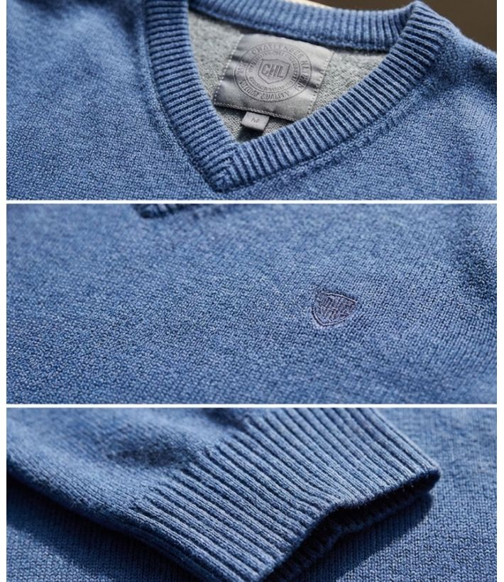 Pull col V avec laine PUL2004B