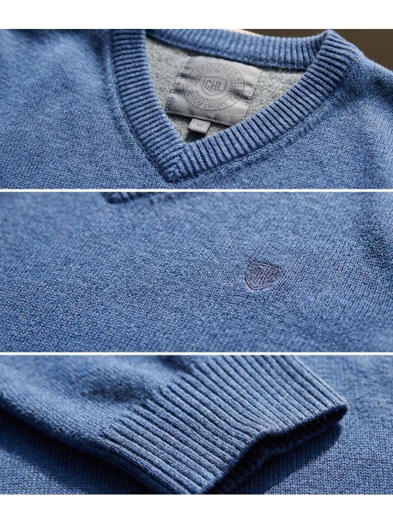 Pull col V avec laine PUL2004B