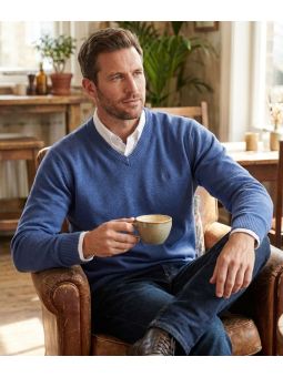 Pull col V avec laine PUL2004B