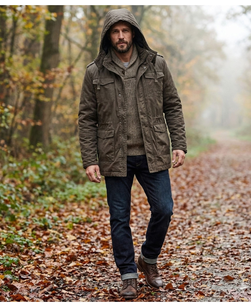 Parka en coton enduit NELSON1T