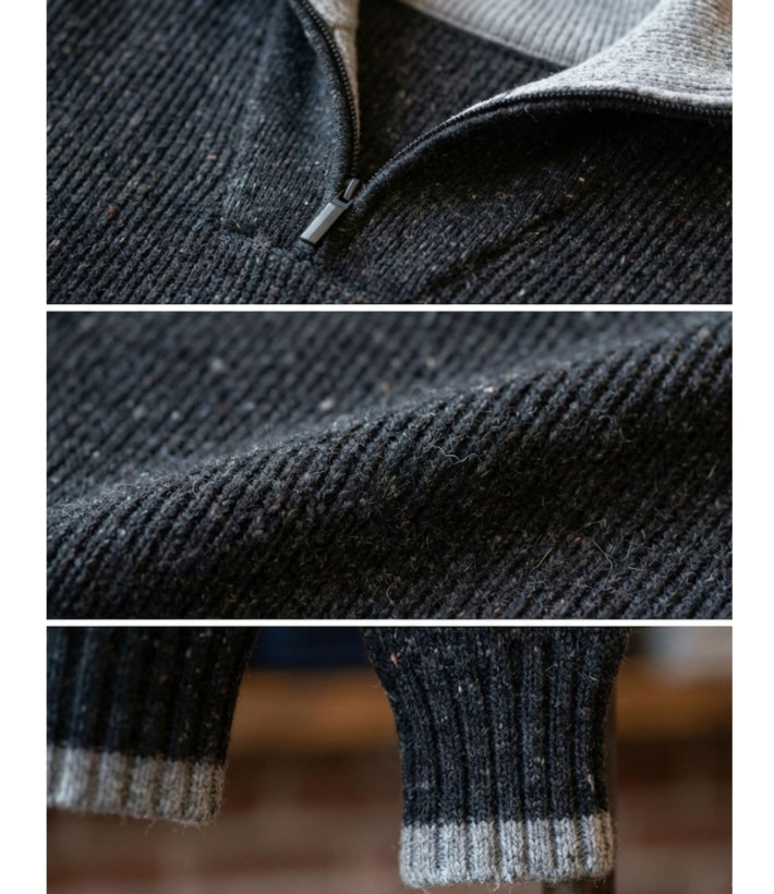 Pull homme col camionneur Mayflower gris – confort et style