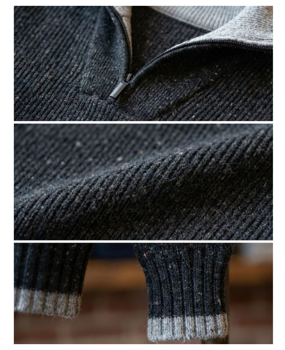 Pull homme col camionneur Mayflower gris – confort et style