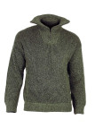 Pull col camionneur SEDETEX D143 – Vert kaki chiné chaud