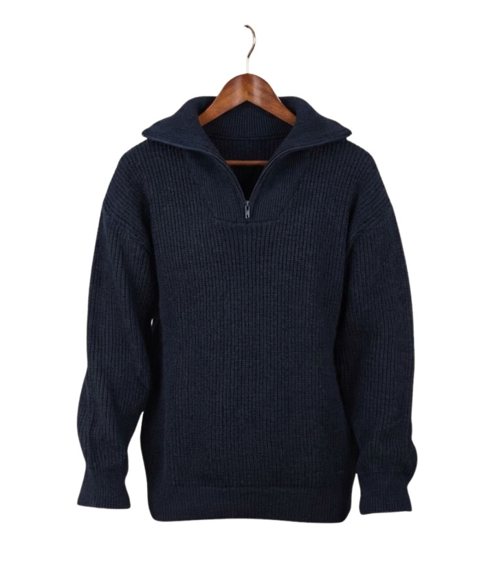 Pull col camionneur SEDETEX D142 – Bleu marine robuste