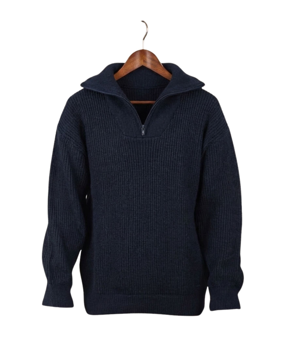 Pull col camionneur SEDETEX D142 – Bleu marine robuste