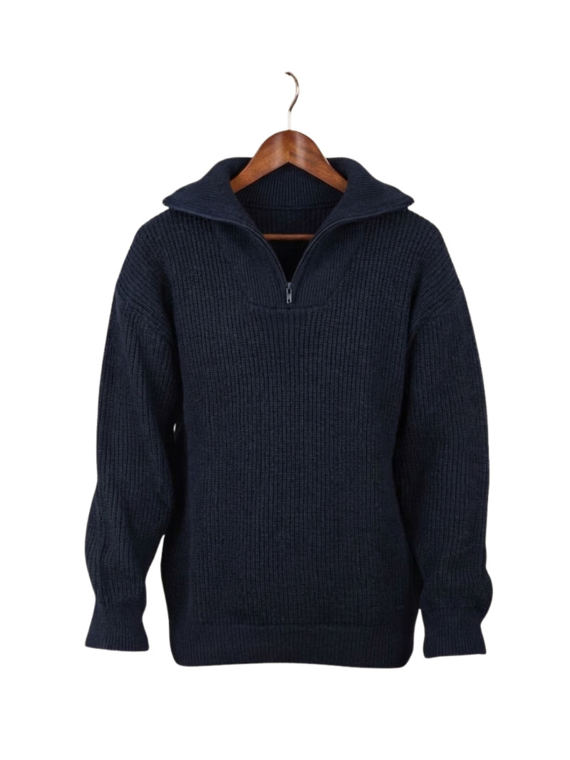 Pull col camionneur SEDETEX D142 – Bleu marine robuste