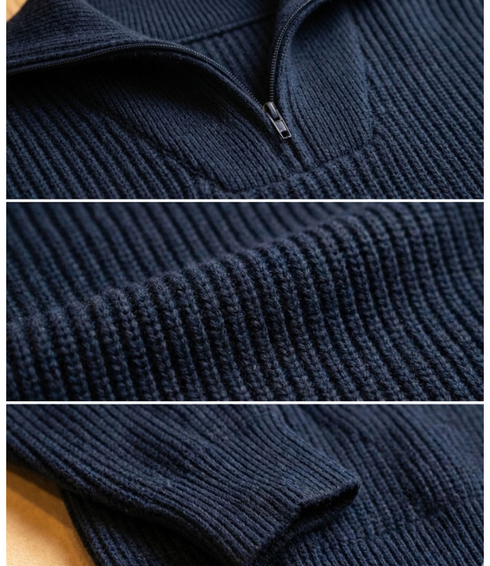 Pull col camionneur SEDETEX D142 – Bleu marine robuste